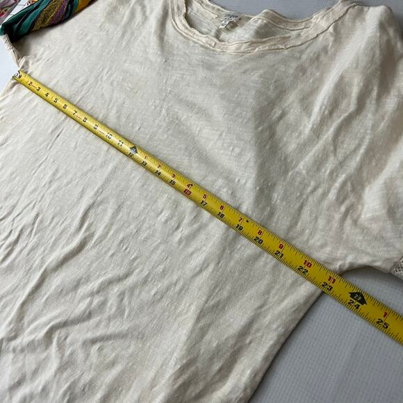 Umgee Cream Tunic Dress Floral Puff Sleeves Medium Boho Festival Size XL - Picture 4 of 12